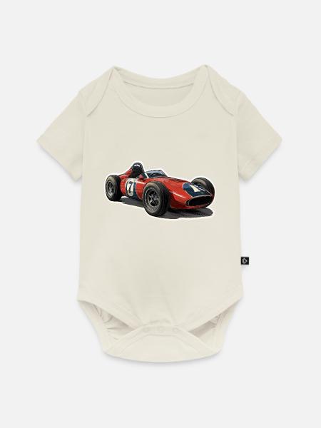 Oldtimer-Rennwagen - Baby Premium Kurzarmbody - Naturweiß