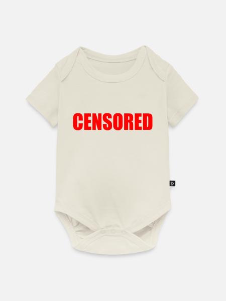 censored - Baby Premium Kurzarmbody - Naturweiß
