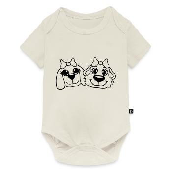 2 Équipe de chiens Deux amis Petites amies Couple Équipage - Body à manches courtes Premium Bébé - blanc cassé - Devant