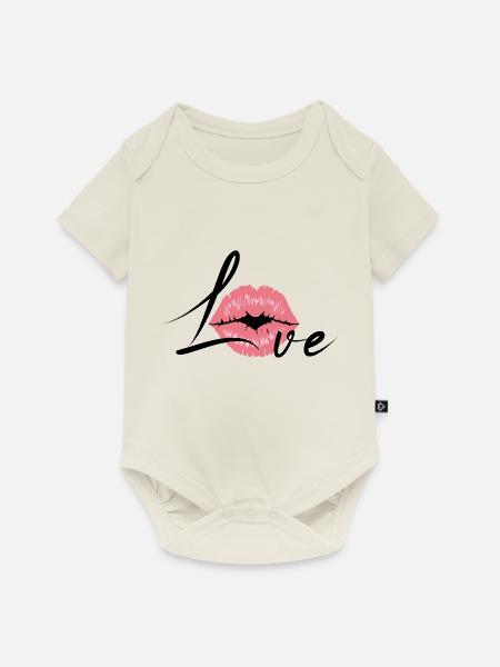 Love - Baby Premium Kurzarmbody - Naturweiß