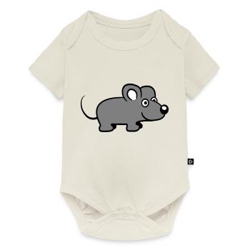 Maus Mäuschen Süße Kleine Ratte Nager Freundlich - Baby Premium Kurzarmbody - Naturweiß - Vorne