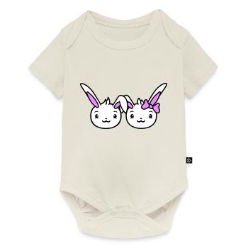 2 Bunnies Two Girlfriend Love Couple In Love Cute - Baby Premium short-sleeve bodysuit - off white - Front