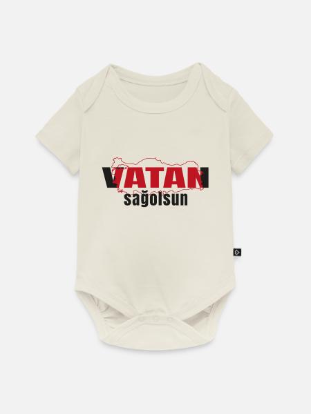 vatan sagolsun v3 - Baby Premium Kurzarmbody - Naturweiß