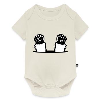Llama Fists Raise Monkey Rebellion Floor Hole - Baby Premium short-sleeve bodysuit - off white - Front