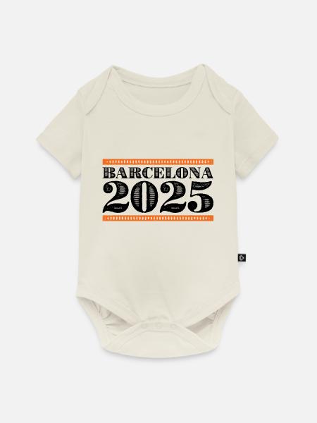Barcelona 2025 - Baby Premium Kurzarmbody - Naturweiß