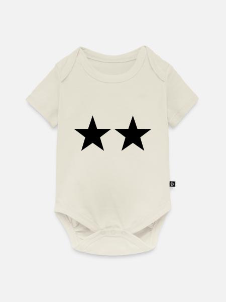 2 Sterne Allgemeine - Baby Premium Kurzarmbody - Naturweiß
