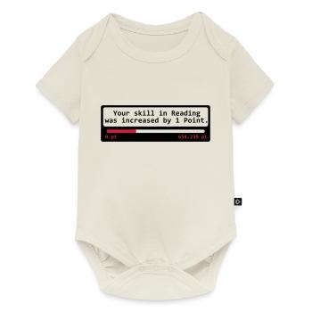 Your skill in Reading was increased by 1 Point - - Baby Premium Kurzarmbody - Naturweiß - Vorne