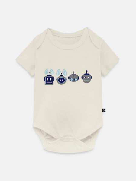 Die Roboter Geeks - Baby Premium Kurzarmbody - Naturweiß