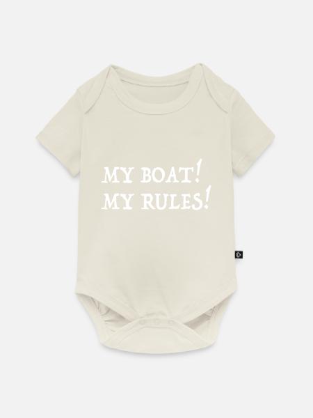 MY BOAT MY RULES - Baby Premium Kurzarmbody - Naturweiß
