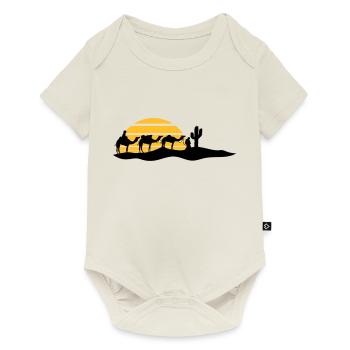 sonne streifen karawane haendler reise kaktus kame - Baby Premium Kurzarmbody - Naturweiß - Vorne