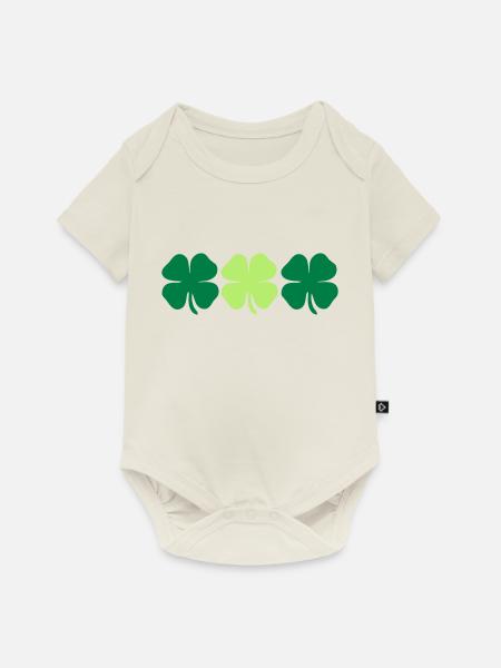 3 4 leaf clovers - Baby Premium Kurzarmbody - Naturweiß