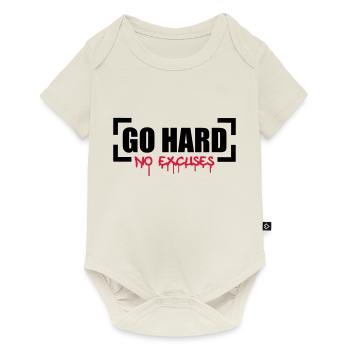 Go Hard No Excuses - Baby Premium Kurzarmbody - Naturweiß - Vorne