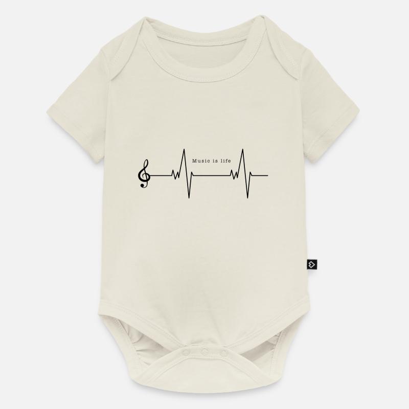 La musique c'est la vie - Body à manches courtes Premium Bébé - blanc cassé