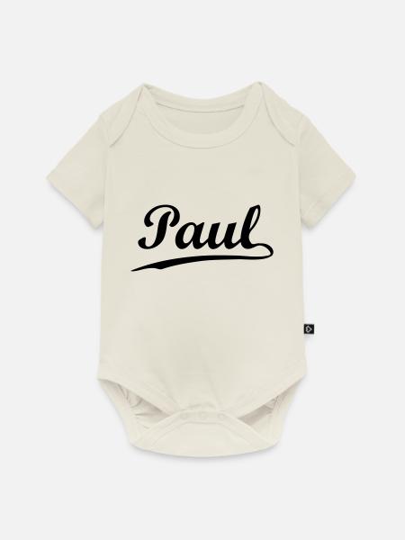 paul - Baby Premium Kurzarmbody - Naturweiß