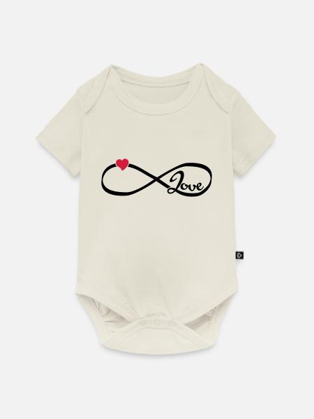 Infinity Love - Baby Premium Kurzarmbody - Naturweiß