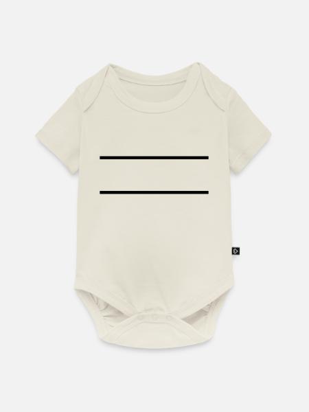 Striche - Baby Premium Kurzarmbody - Naturweiß
