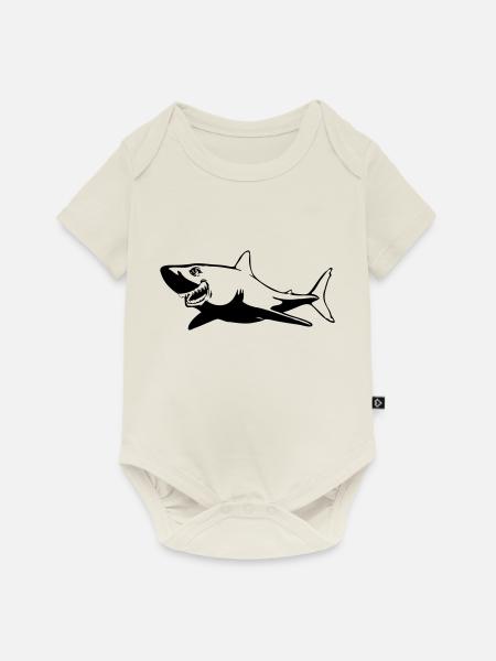 Hai Fisch gefährlich - Baby Premium Kurzarmbody - Naturweiß
