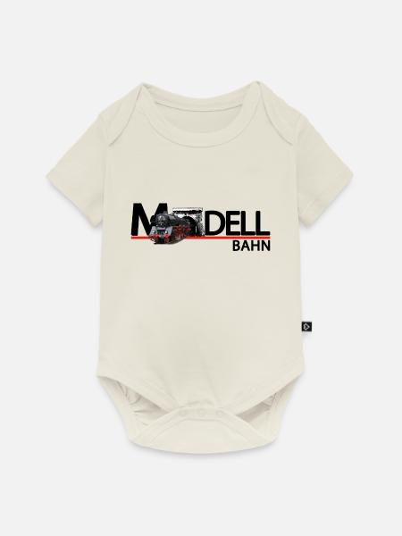 Modellbahn - Baby Premium Kurzarmbody - Naturweiß