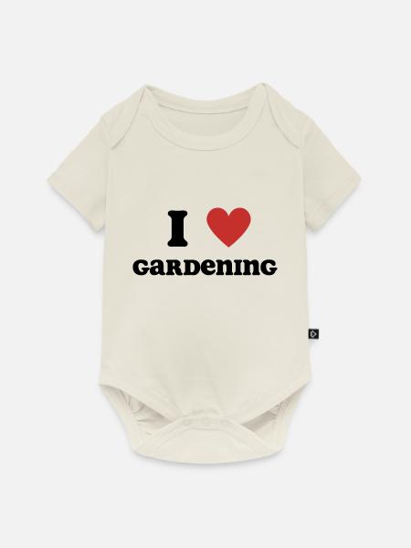 I Love Gardening - Baby Premium Kurzarmbody - Naturweiß
