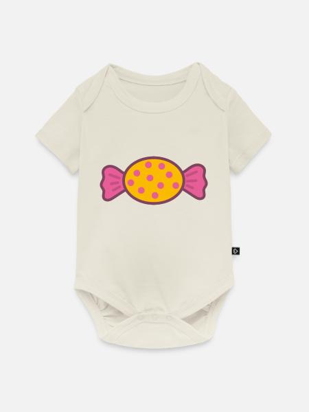 Süßigkeit Süßes - Baby Premium Kurzarmbody - Naturweiß