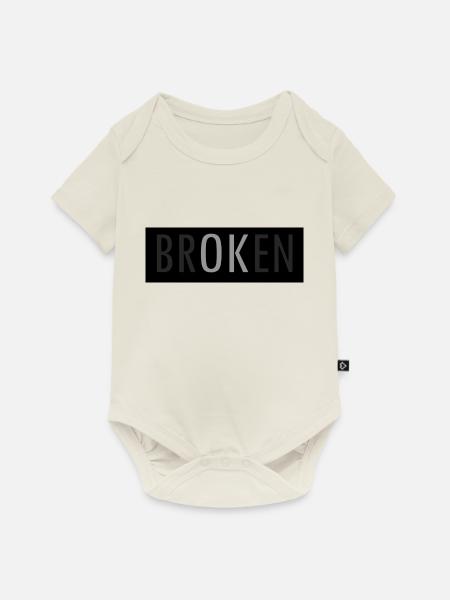 Broken - Baby Premium Kurzarmbody - Naturweiß