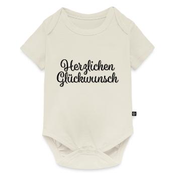 Herzlichen Glückwunsch Glückwünsche Geburtstag - Baby Premium Kurzarmbody - Naturweiß - Vorne