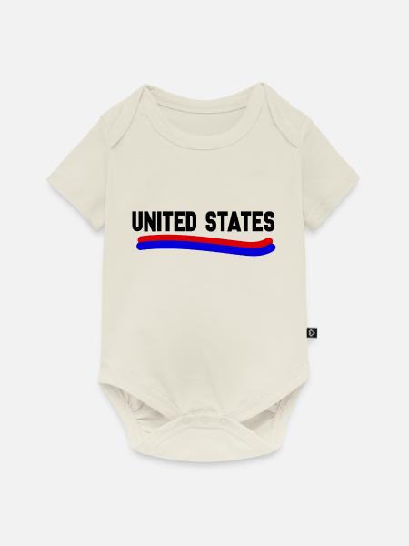 USA - Baby Premium Kurzarmbody - Naturweiß