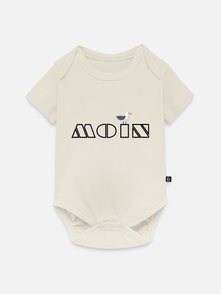 moin moewe 3a - Baby Premium Kurzarmbody - Naturweiß