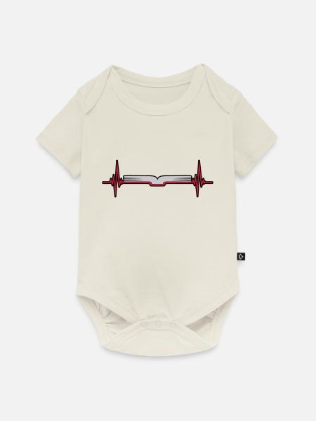 Pulsschlag Frequenz Seiten Buch - Baby Premium Kurzarmbody - Naturweiß