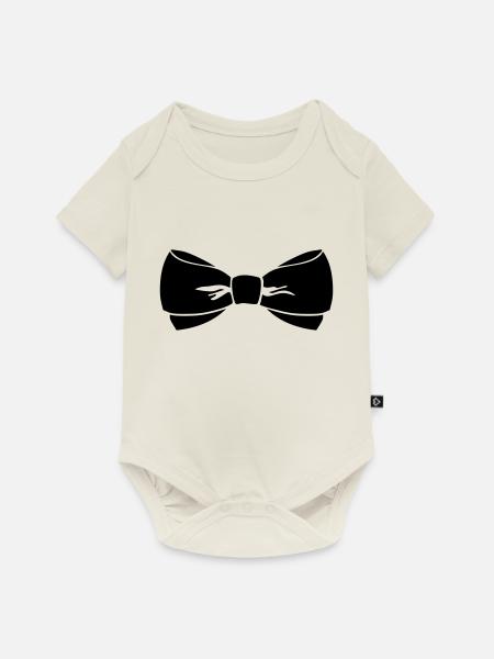 Schleife - Baby Premium Kurzarmbody - Naturweiß