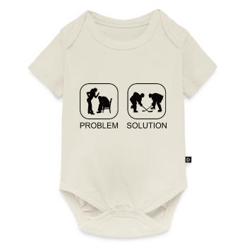 Eishockey Hockeyfan Eishockeyspieler Eishockeyteam - Baby Premium Kurzarmbody - Naturweiß - Vorne