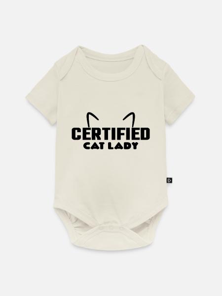 Certified Cat Lady - Baby Premium Kurzarmbody - Naturweiß