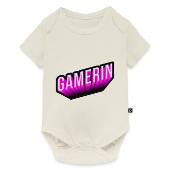 Gamerin 3D NEON PINK - Baby Premium Kurzarmbody - Naturweiß - Vorne