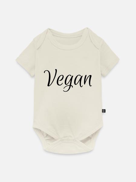 Vegan - Baby Premium Kurzarmbody - Naturweiß
