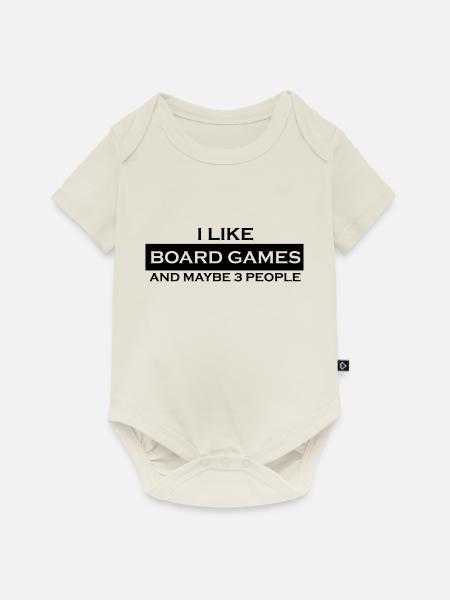 boardgame chess backgammon game night - Baby Premium Kurzarmbody - Naturweiß