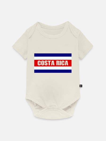 costa rica flag - Baby Premium Kurzarmbody - Naturweiß