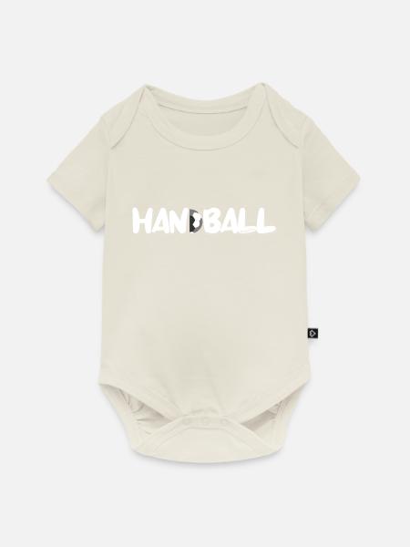 Handball - Hinten Mitte - Baby Premium Kurzarmbody - Naturweiß