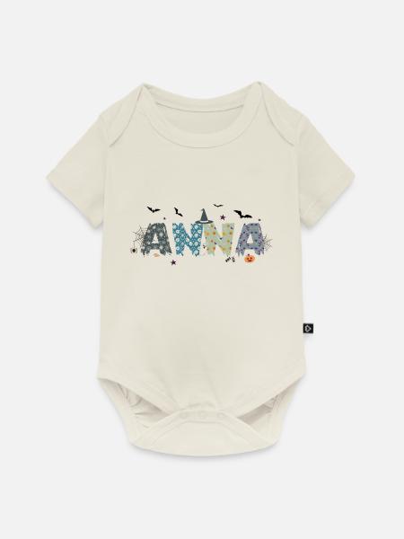 Anna Namensmädchen, HALLOWEEN - Baby Premium Kurzarmbody - Naturweiß