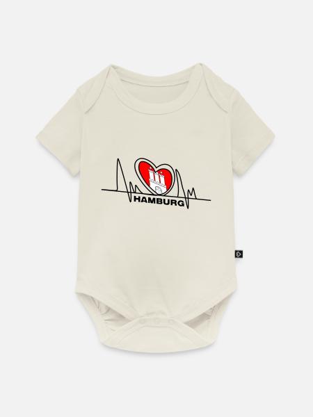 Hamburger Herzschlag - Baby Premium Kurzarmbody - Naturweiß