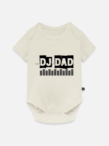 DJ DAD Turntable Equalizer - Baby Premium Kurzarmbody - Naturweiß
