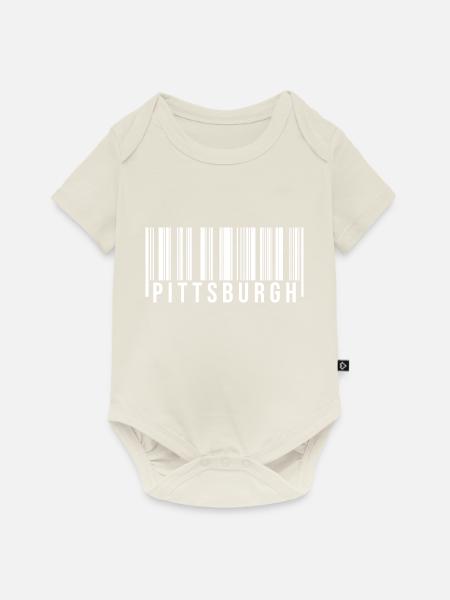 Pittsburgh Barcode - Baby Premium Kurzarmbody - Naturweiß