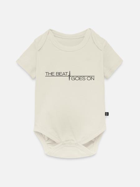 The Beat goes on Musik Mixer DJ - Baby Premium Kurzarmbody - Naturweiß