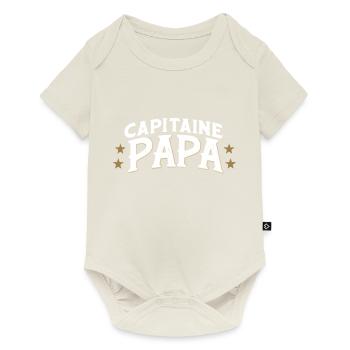 Capitaine Papa - Body à manches courtes Premium Bébé - blanc cassé - Devant