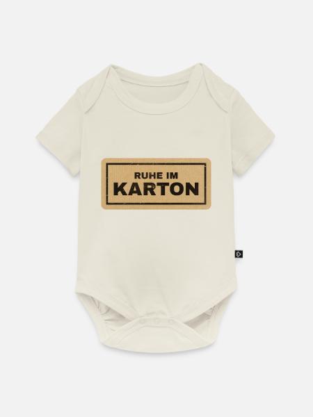 Ruhe im Karton - Baby Premium Kurzarmbody - Naturweiß