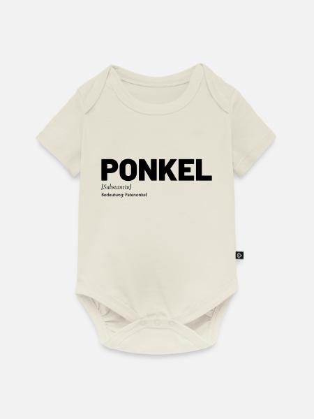 Ponkel Patenonkel Onkel - Baby Premium Kurzarmbody - Naturweiß