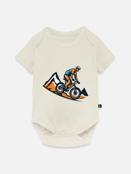Mountainbiker Sport Mountainbike - Baby Premium Kurzarmbody - Naturweiß