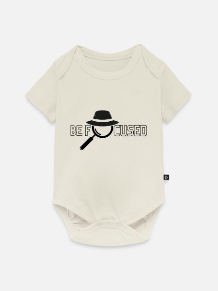 Be focused - Sei fokussiert - Baby Premium Kurzarmbody - Naturweiß