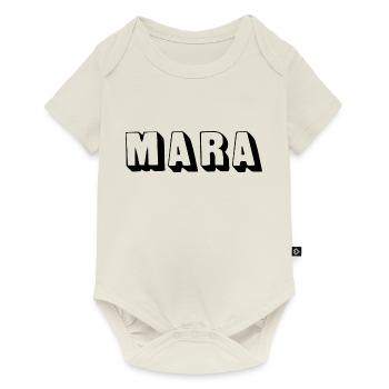 Name - Mara - Baby Premium Kurzarmbody - Naturweiß - Vorne