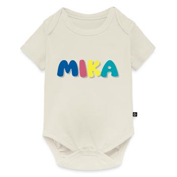 Name - M i k a - Baby Premium short-sleeve bodysuit - off white - Front