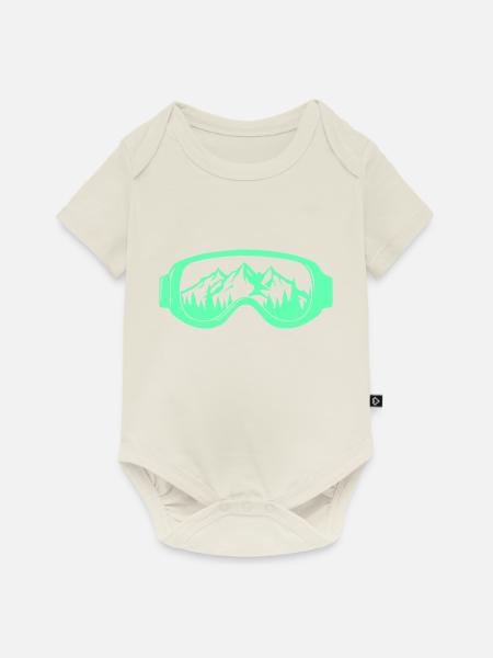 skibrille - Baby Premium Kurzarmbody - Naturweiß